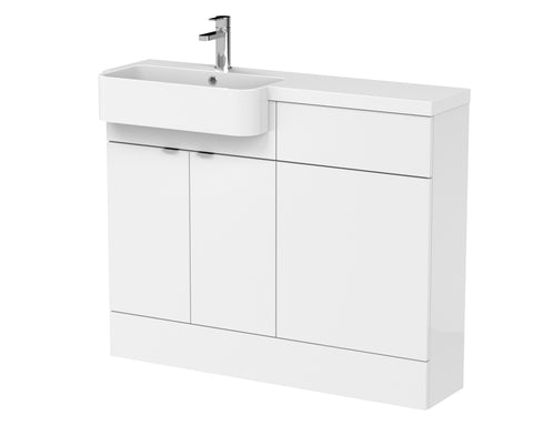 Hudson Reed 1100mm Combination Unit & Left Hand Semi Recessed Basin
