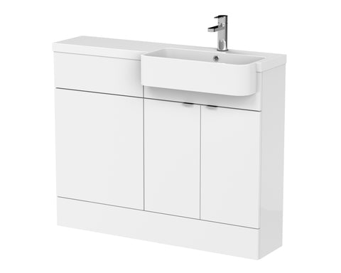 Hudson Reed 1100mm Combination Unit & Right Hand Semi Recessed Basin