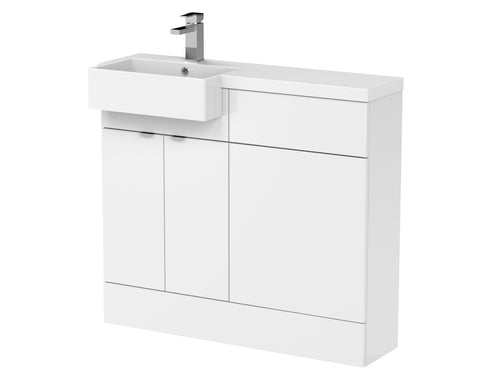 Hudson Reed 1000mm Combination Unit & Left Hand Semi Recessed Basin