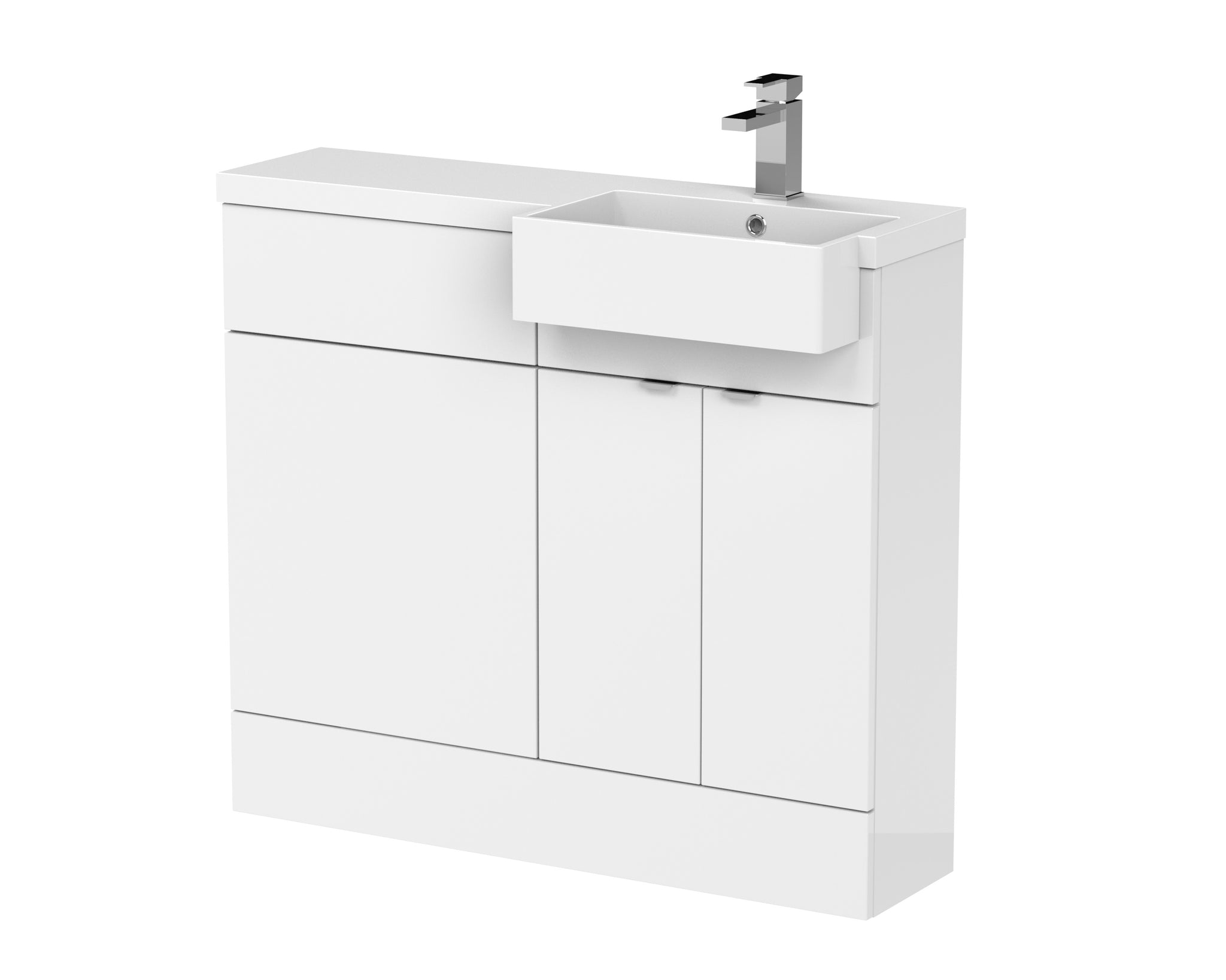 Hudson Reed 1000mm Combination Unit & Right Hand Semi Recessed Basin