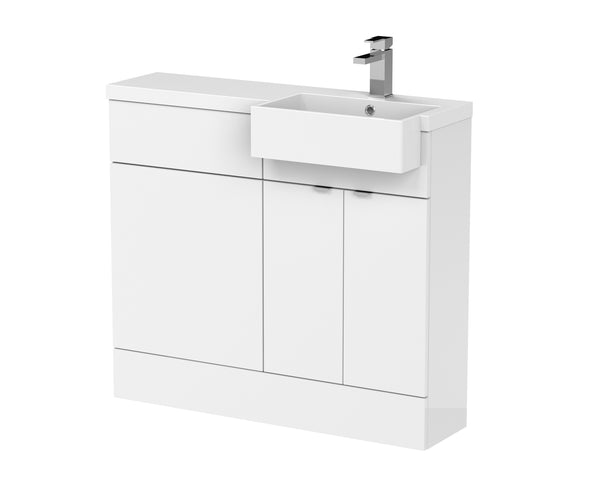 Hudson Reed 1000mm Combination Unit & Right Hand Semi Recessed Basin