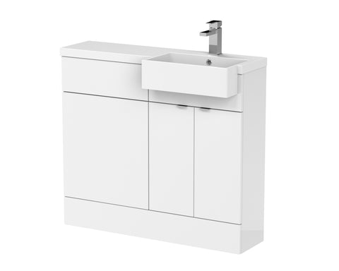 Hudson Reed 1000mm Combination Unit & Right Hand Semi Recessed Basin