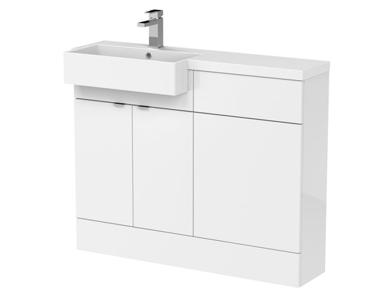 Hudson Reed 1100mm Combination Unit & Left Hand Semi Recessed Basin