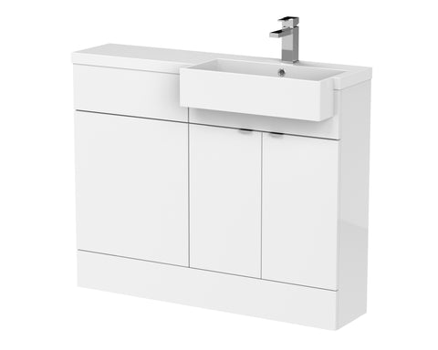 Hudson Reed 1100mm Combination Unit & Right Hand Semi Recessed Basin