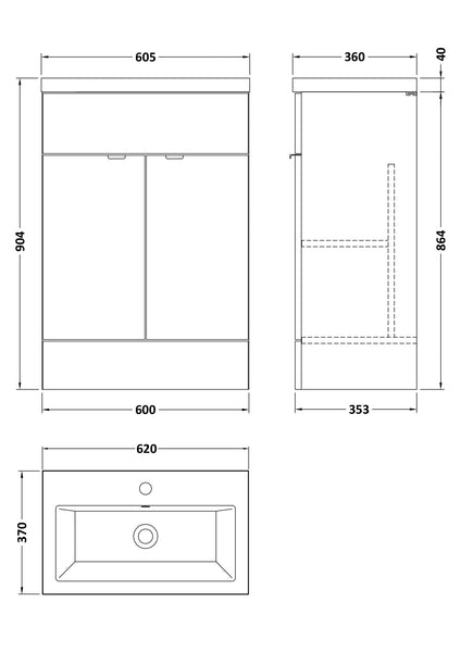 Hudson Reed 600mm Vanity Unit & Basin