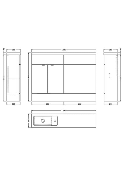 Hudson Reed 1200mm Combination - Compact