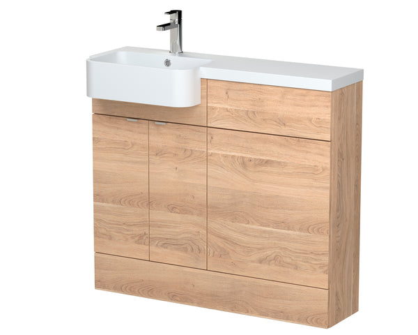 Hudson Reed 1000mm Combination Unit & Left Hand Semi Recessed Basin