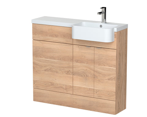 Hudson Reed 1000mm Combination Unit & Right Hand Semi Recessed Basin