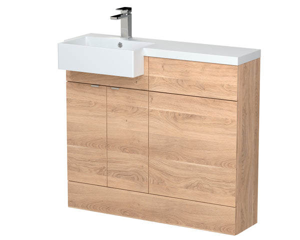 Hudson Reed 1000mm Combination Unit & Left Hand Semi Recessed Basin