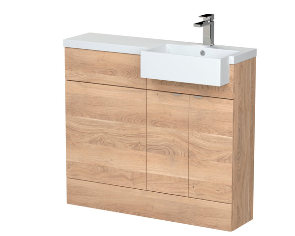 Hudson Reed 1000mm Combination Unit & Right Hand Semi Recessed Basin