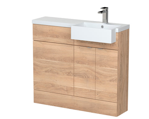 Hudson Reed 1000mm Combination Unit & Right Hand Semi Recessed Basin