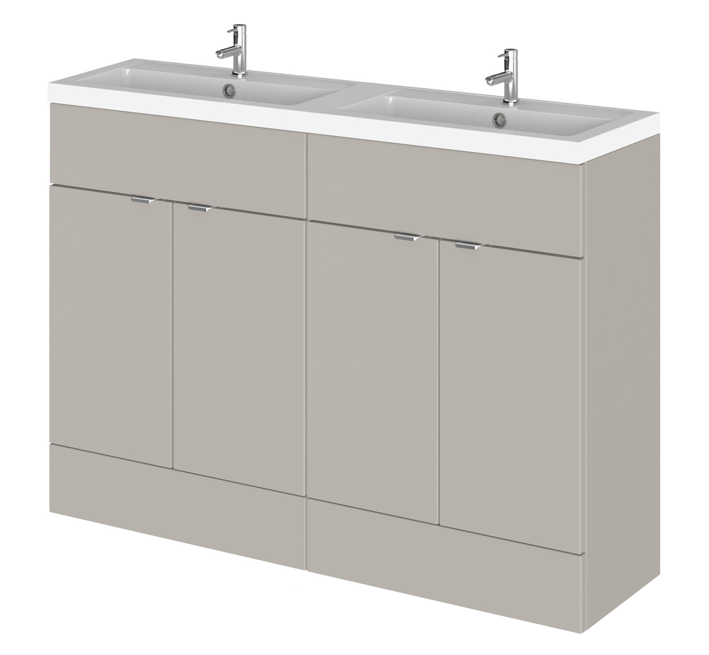 Hudson Reed 1200mm Floor Standing 4-Door Vanity & Double Basin