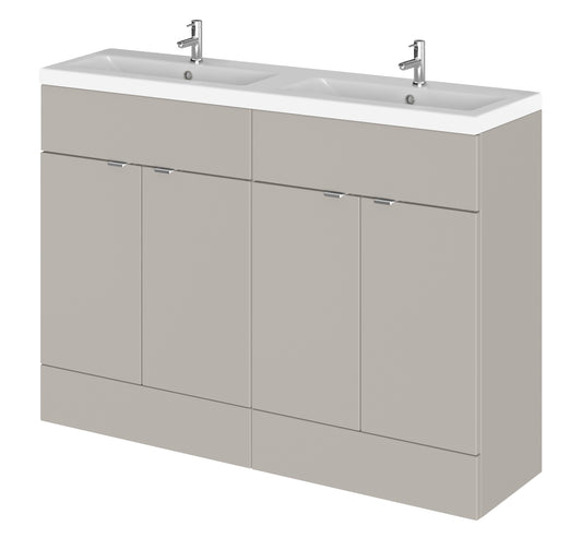 Hudson Reed 1200mm Floor Standing 4-Door Vanity & Double Basin