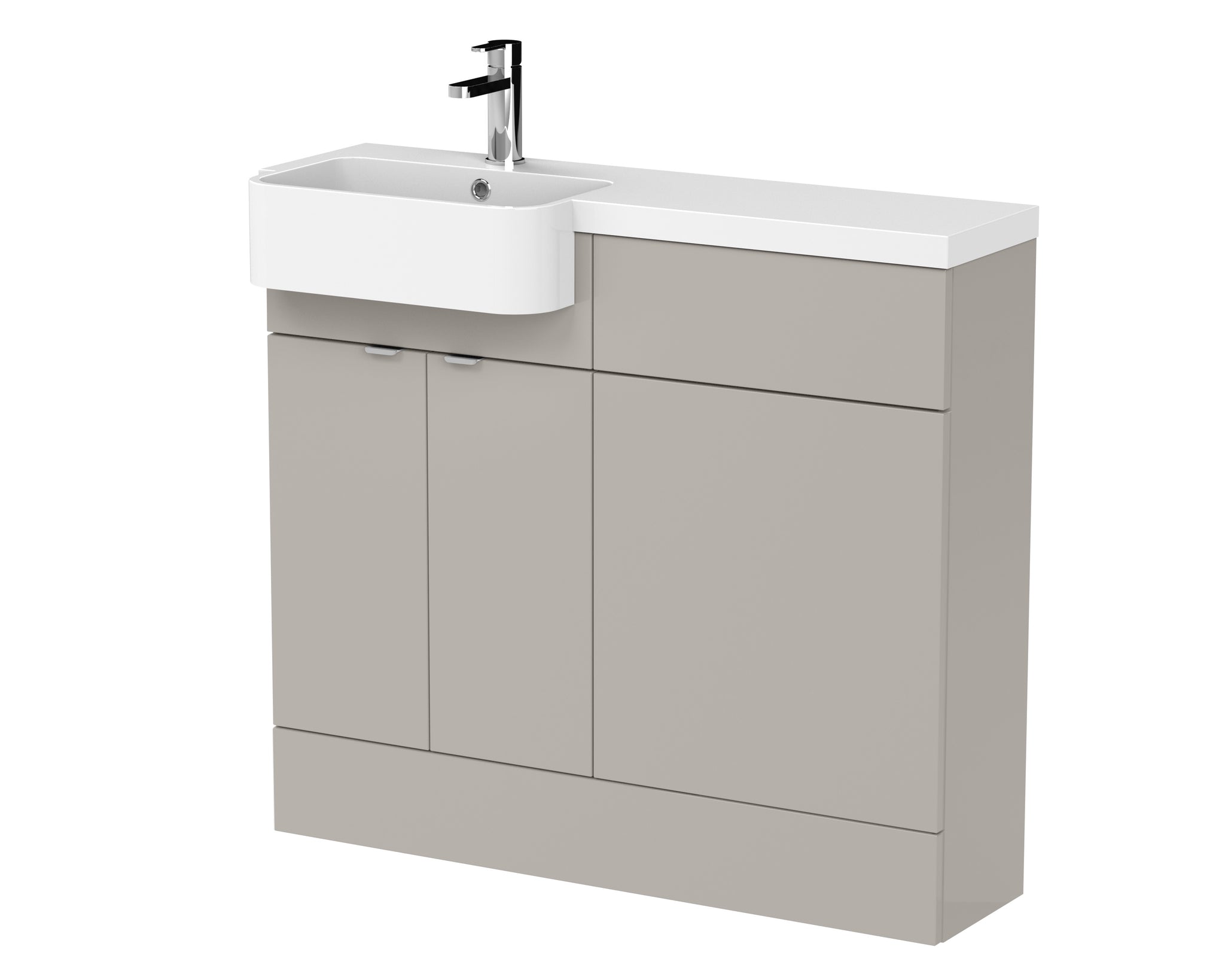 Hudson Reed 1000mm Combination Unit & Left Hand Semi Recessed Basin