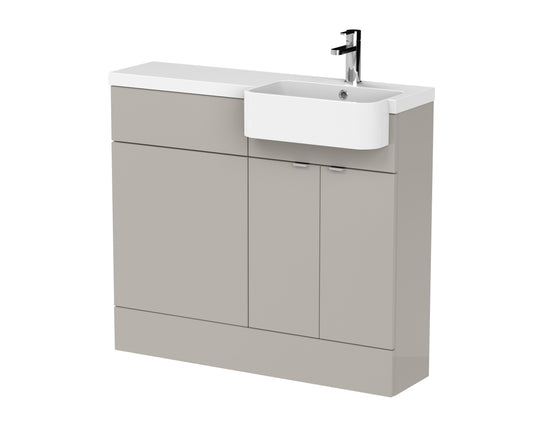 Hudson Reed 1000mm Combination Unit & Right Hand Semi Recessed Basin