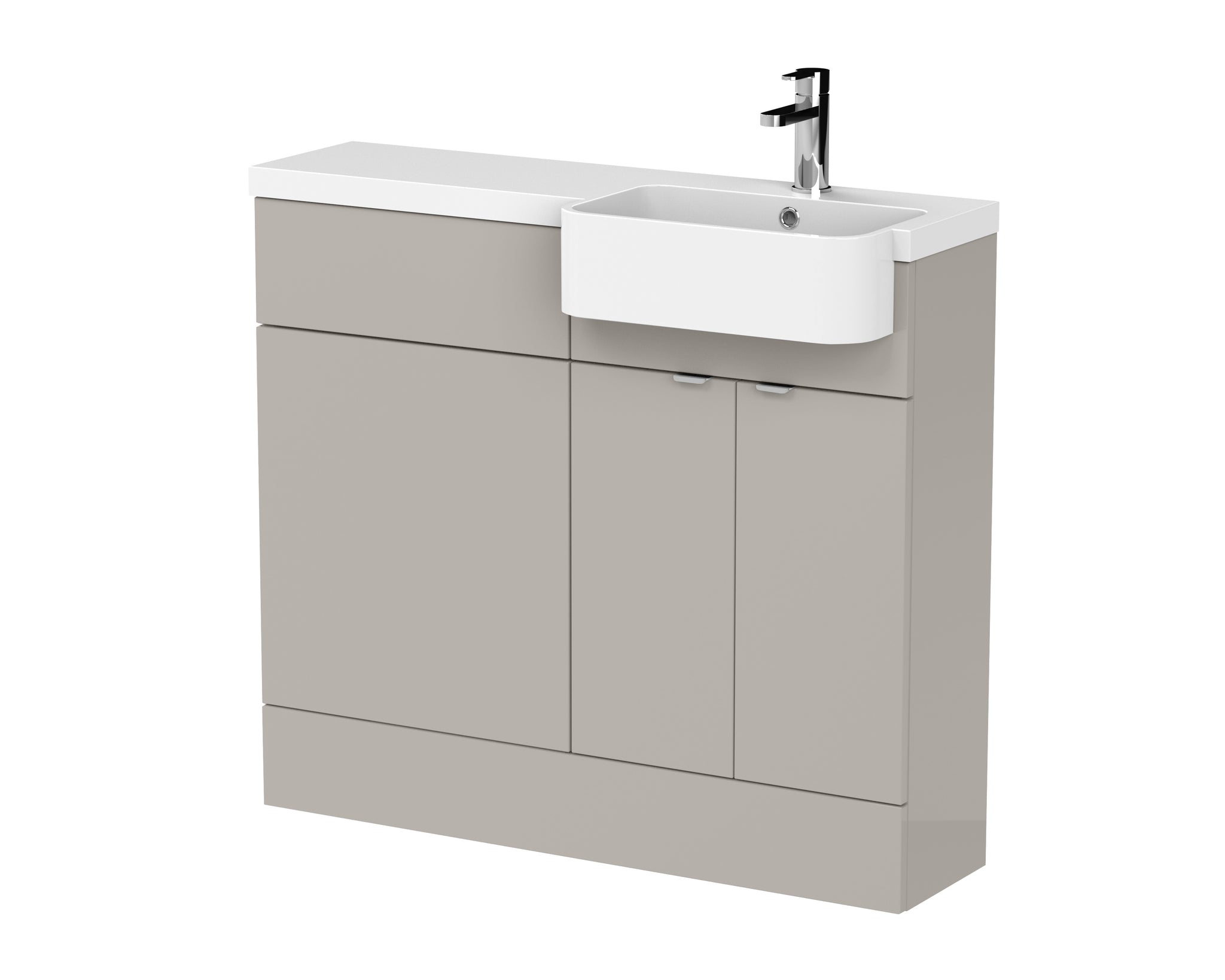 Hudson Reed 1000mm Combination Unit & Right Hand Semi Recessed Basin