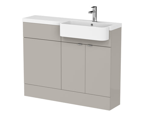 Hudson Reed 1100mm Combination Unit & Right Hand Semi Recessed Basin