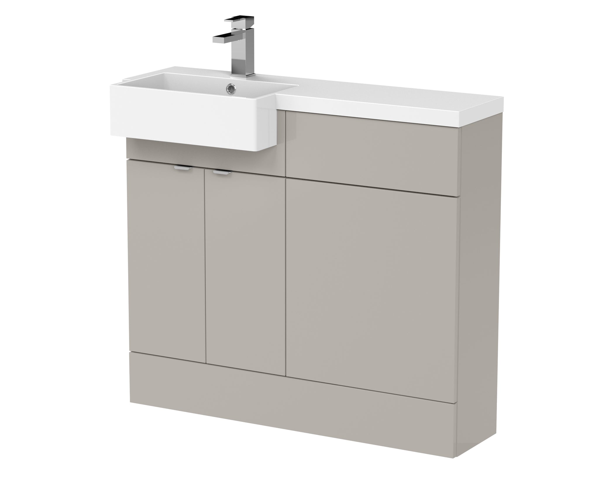 Hudson Reed 1000mm Combination Unit & Left Hand Semi Recessed Basin