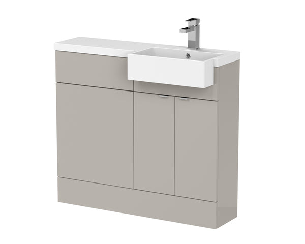 Hudson Reed 1000mm Combination Unit & Right Hand Semi Recessed Basin