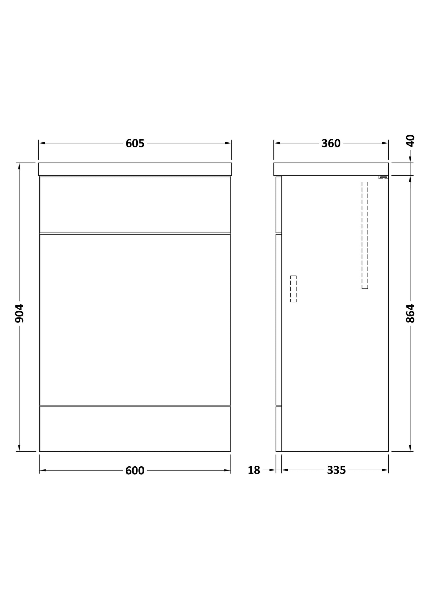 Hudson Reed 600mm WC Unit & Top