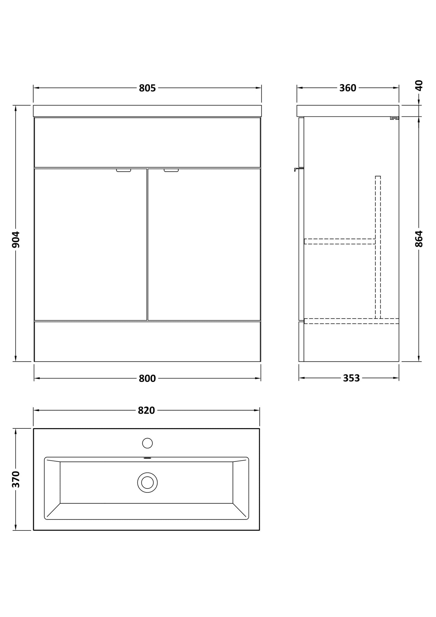 Hudson Reed 800mm Vanity Unit & Ceramic Basin