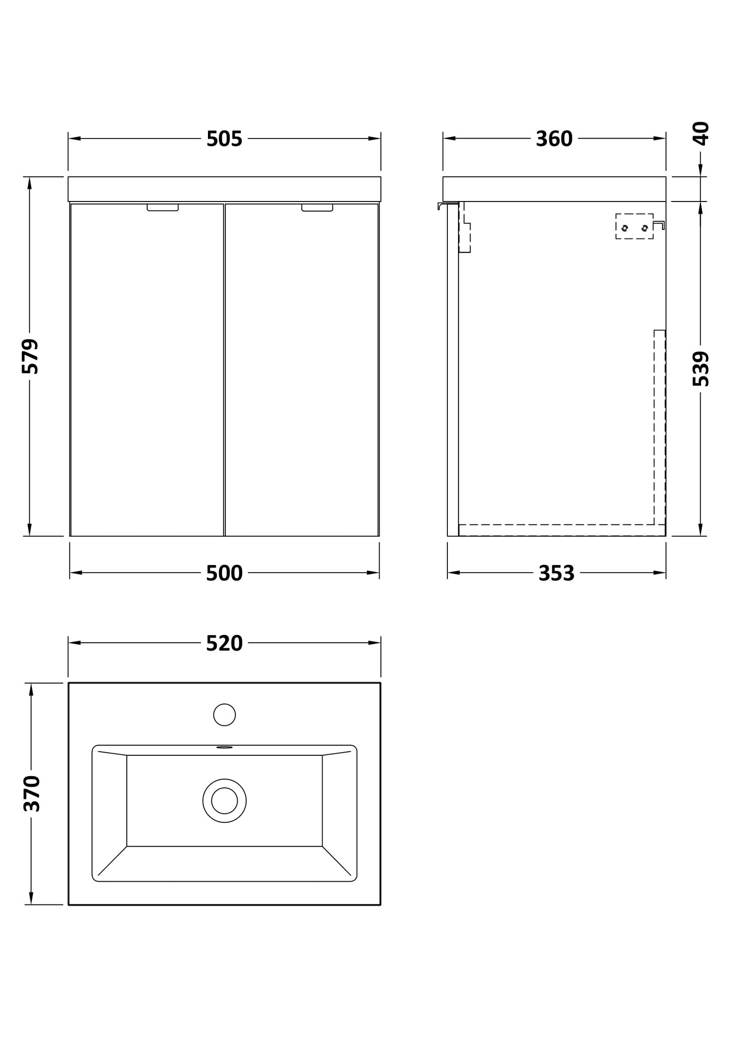 Hudson Reed 500mm Vanity Unit & Ceramic Basin