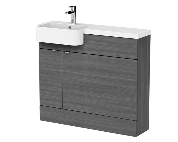 Hudson Reed 1000mm Combination Unit & Left Hand Semi Recessed Basin