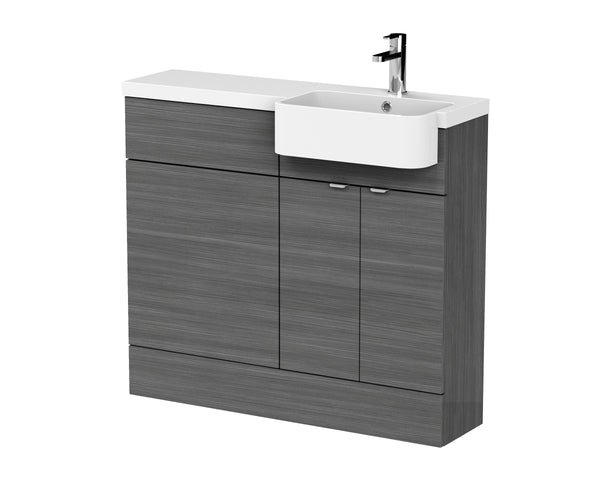 Hudson Reed 1000mm Combination Unit & Right Hand Semi Recessed Basin