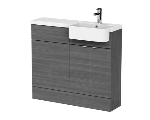 Hudson Reed 1000mm Combination Unit & Right Hand Semi Recessed Basin