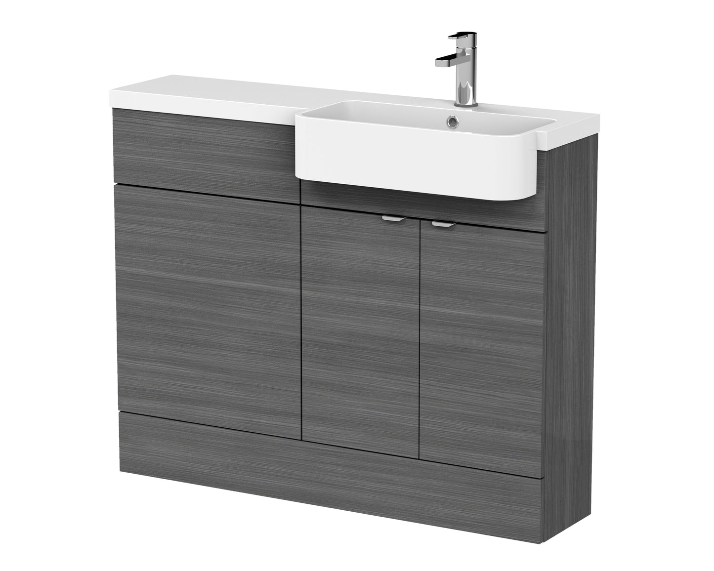 Hudson Reed 1100mm Combination Unit & Right Hand Semi Recessed Basin