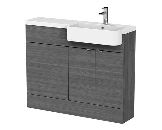 Hudson Reed 1100mm Combination Unit & Right Hand Semi Recessed Basin