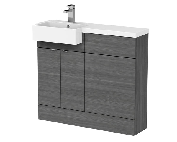 Hudson Reed 1000mm Combination Unit & Left Hand Semi Recessed Basin