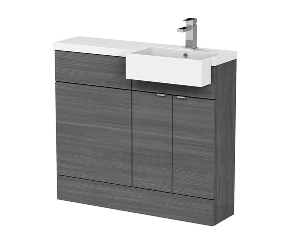 Hudson Reed 1000mm Combination Unit & Right Hand Semi Recessed Basin