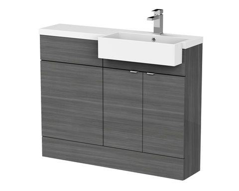 Hudson Reed 1100mm Combination Unit & Right Hand Semi Recessed Basin