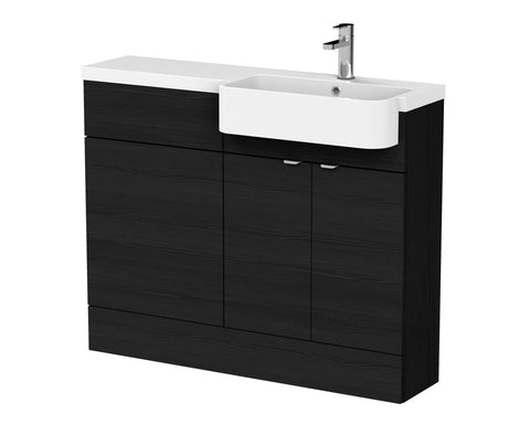 Hudson Reed 1100mm Combination Unit & Right Hand Semi Recessed Basin
