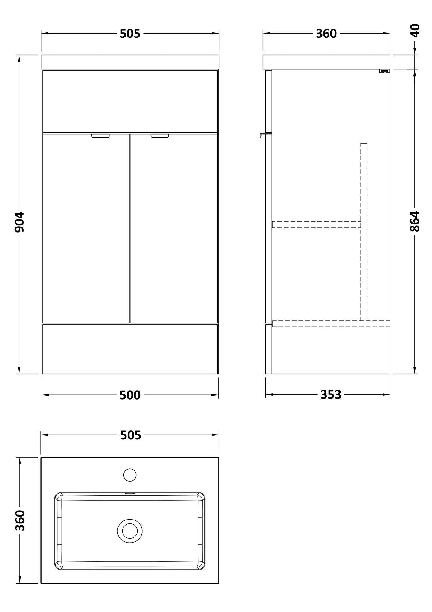Hudson Reed 500mm Vanity Unit & Basin