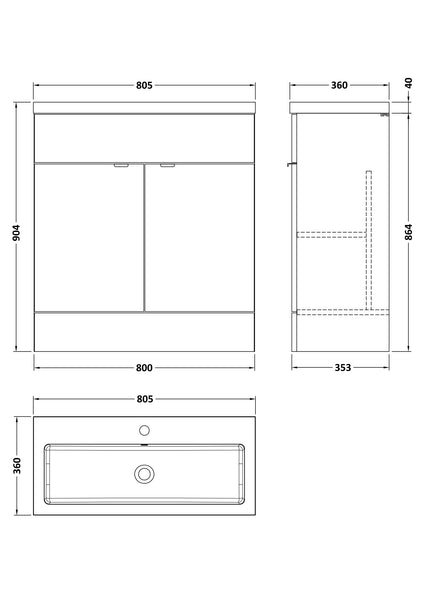 Hudson Reed 800mm Vanity Unit & Basin