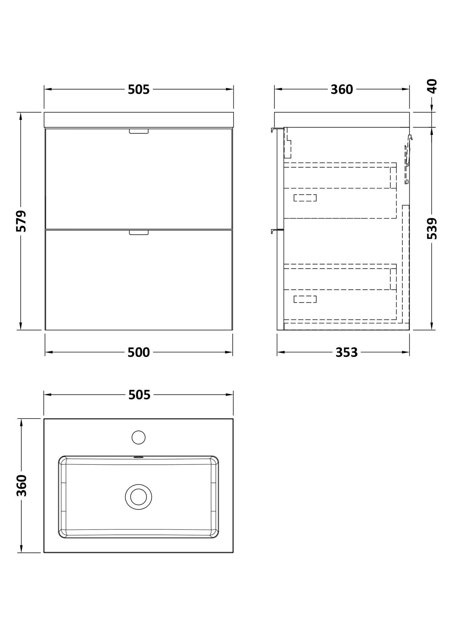 Hudson Reed 500mm Vanity Unit & Basin