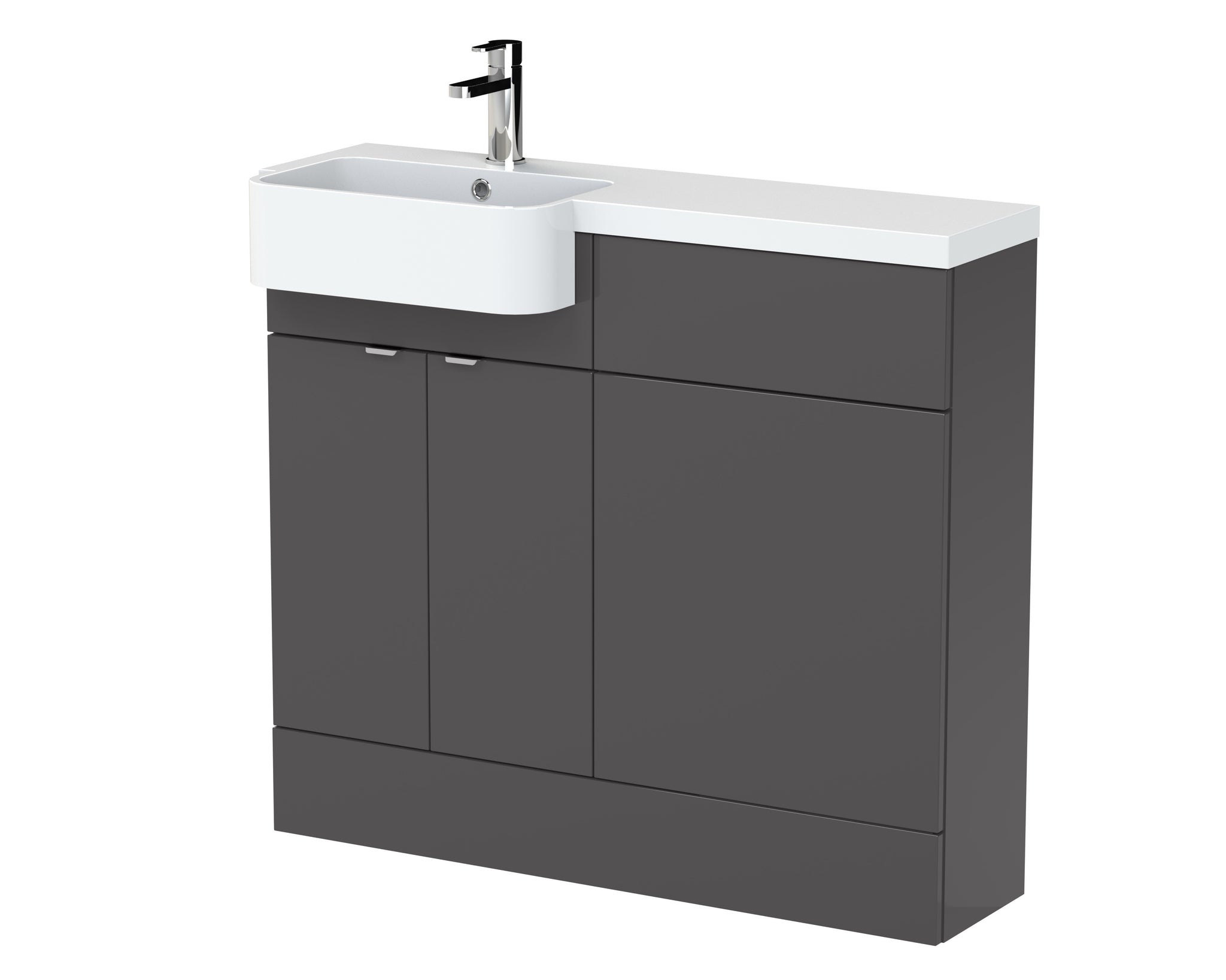 Hudson Reed 1000mm Combination Unit & Left Hand Semi Recessed Basin