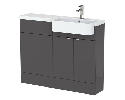 Hudson Reed 1100mm Combination Unit & Right Hand Semi Recessed Basin