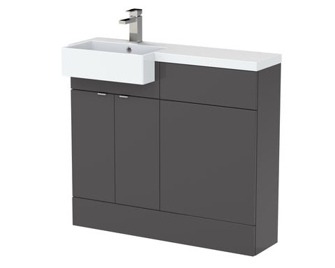 Hudson Reed 1000mm Combination Unit & Left Hand Semi Recessed Basin