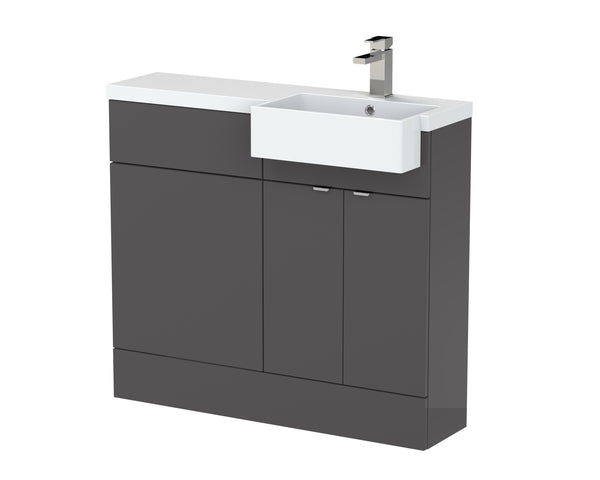 Hudson Reed 1000mm Combination Unit & Right Hand Semi Recessed Basin