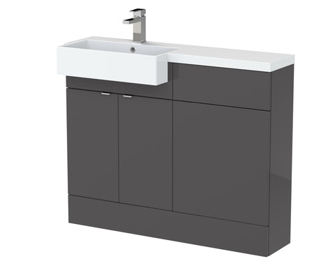 Hudson Reed 1100mm Combination Unit & Left Hand Semi Recessed Basin