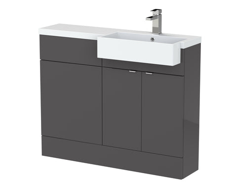 Hudson Reed 1100mm Combination Unit & Right Hand Semi Recessed Basin