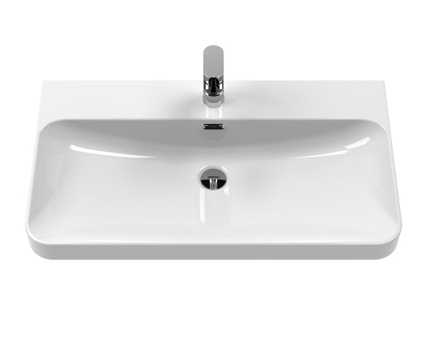 NUIE 800mm Wall Hung Vanity & Thin Edge Ceramic Basin