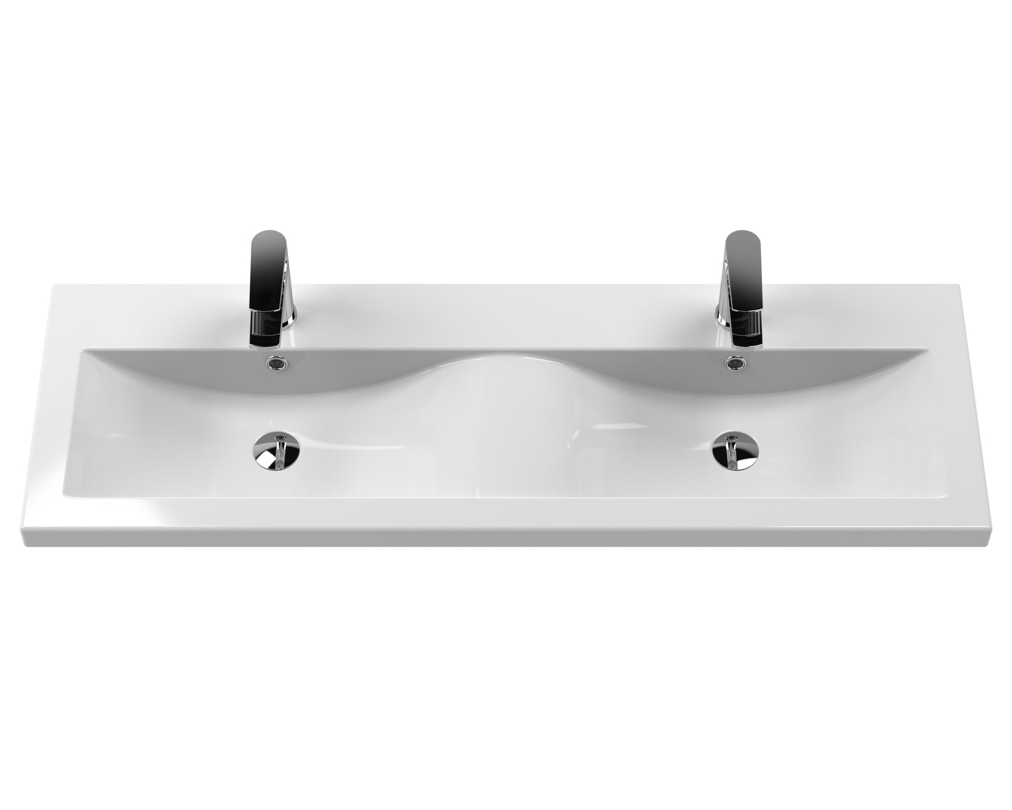 NUIE 1200mm Floor Standing Cabinet With Double Ceramic Basin