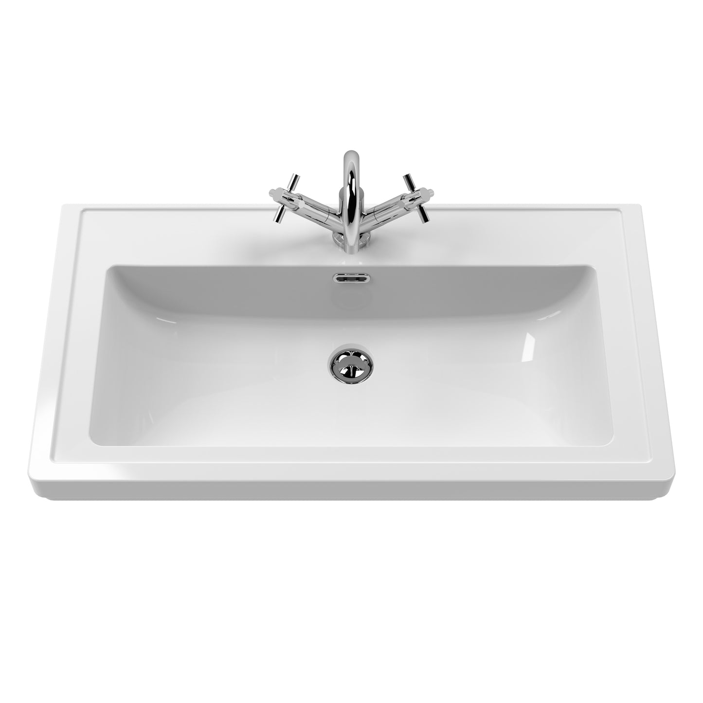 Hudson Reed 800mm Floor Standing 2-Drawer Vanity with Basin - 1 Tap Hole