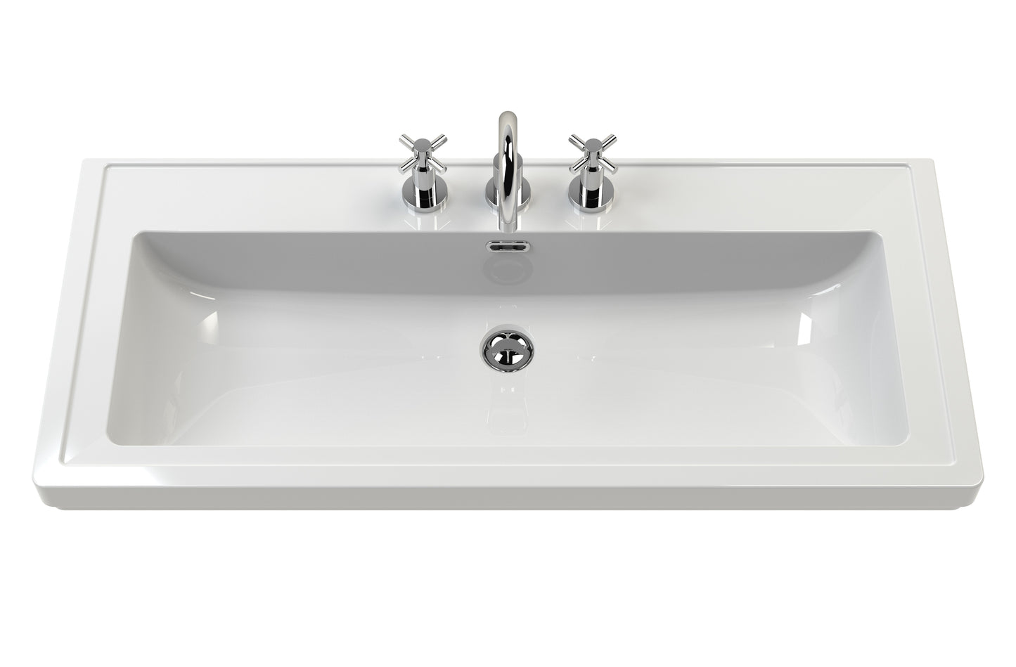 Hudson Reed 600mm Floor Standing 2-Drawer Vanity with Basin - 3 Tap Hole