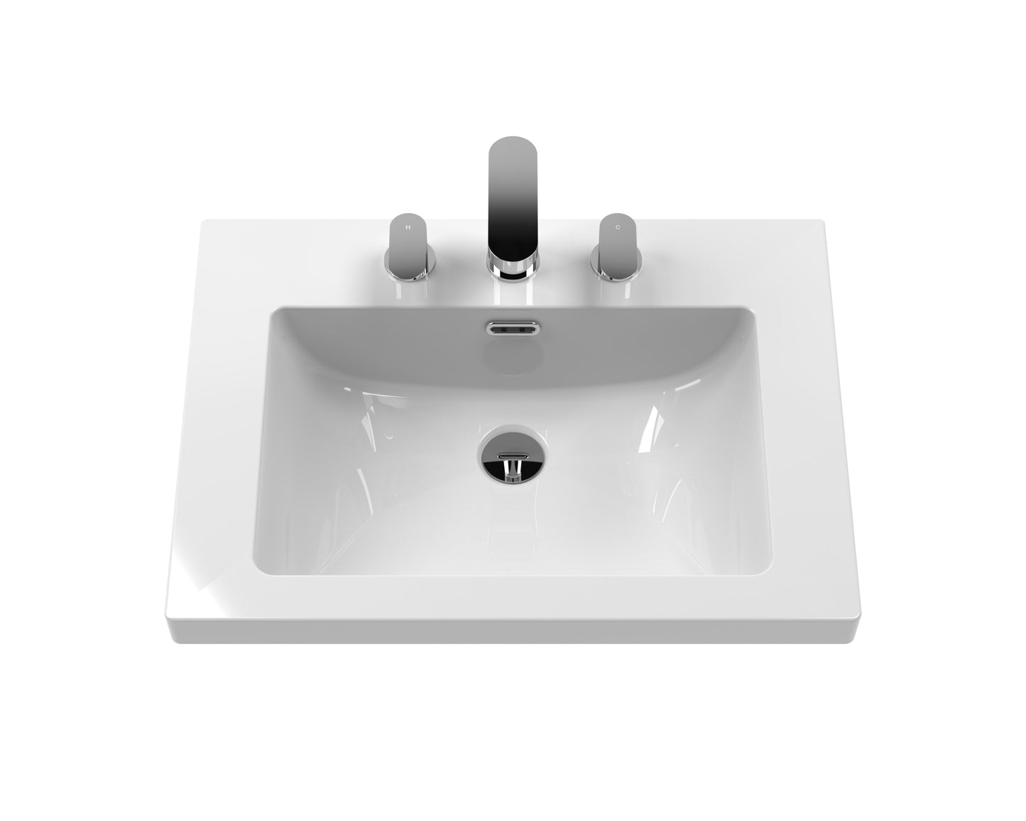 Hudson Reed 600mm 2-Door Unit & Contemporary Fireclay Basin 3TH