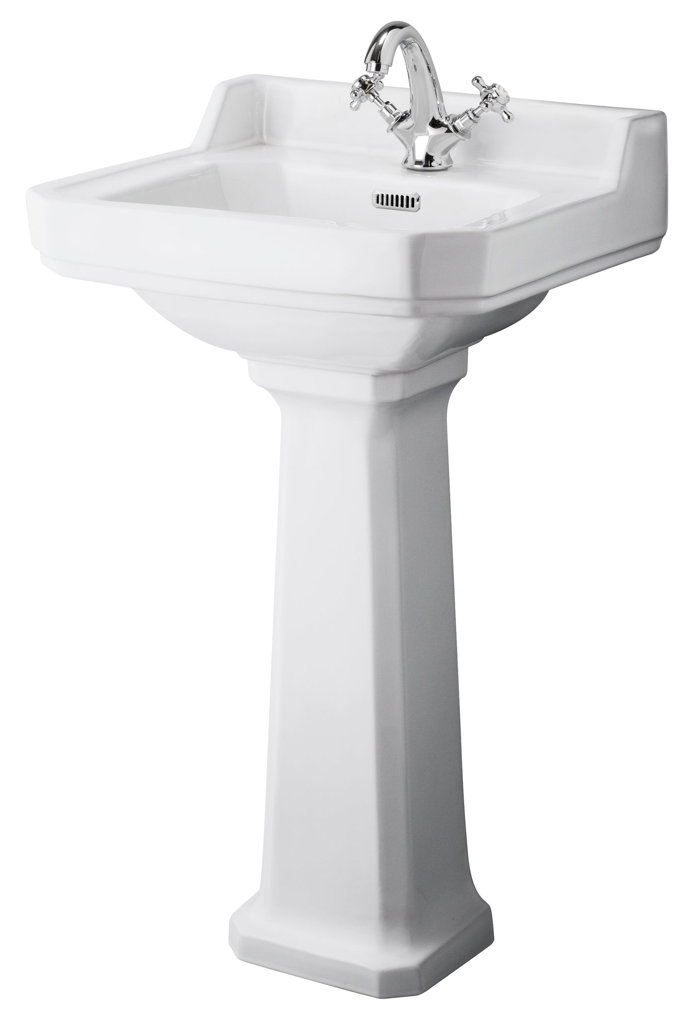 Hudson Reed 500mm Basin & Pedestal (1 Tap Hole)